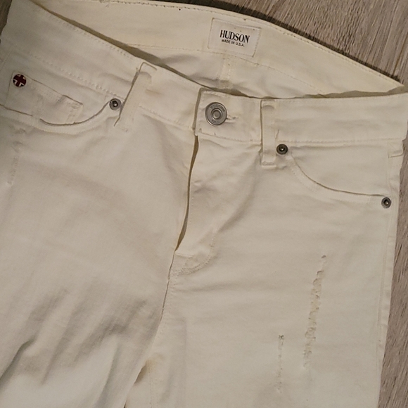 Hudson white distressed skinny jean sz 26 - Picture 2 of 6